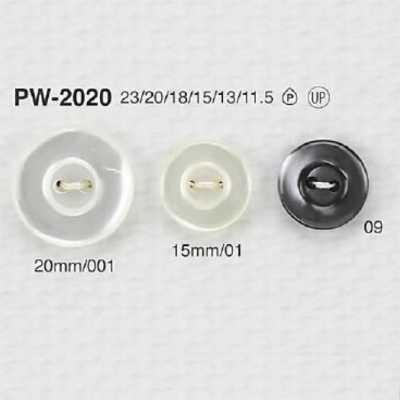 PW2020 Botão de resina de poliéster com 2 furos para costurar