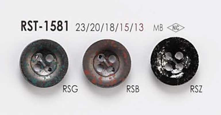 RST1581 Botão de metal de 4 furos para jaquetas e ternos