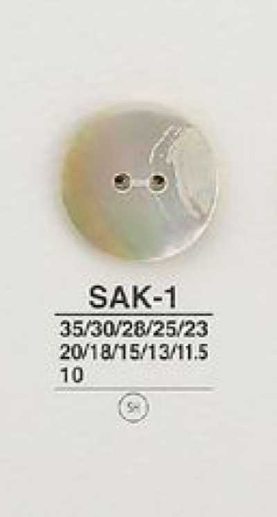 SAK1 Botão de casca de material natural com 2 furos