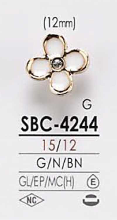 SBC4244 Botão de metal com motivo floral para tingimento