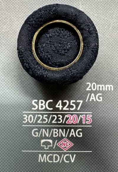 SBC4257 Botão forrado com combinação de anel, capa e haste curta