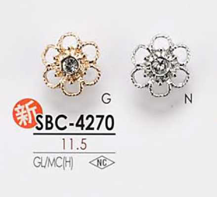 SBC4270 Botão metálico com motivo floral