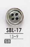 SBL17 Botão de concha de madrepérola preta com 4 furos, incolor