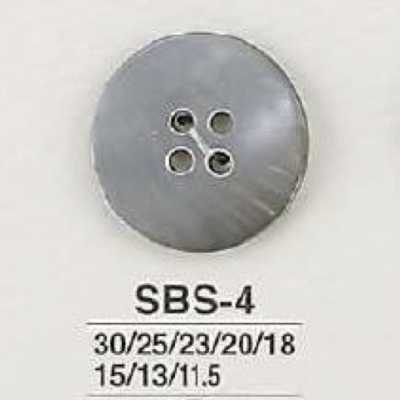 SBS4 Botão de 4 furos em madrepérola preta