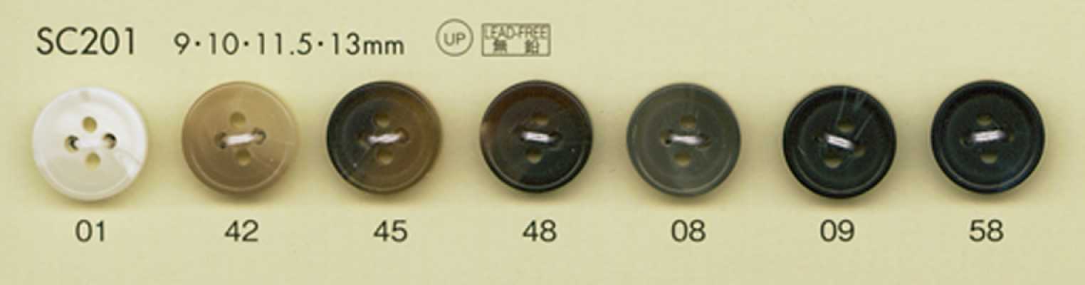 SC201 DAIYA BUTTONS Série HYPER DURABLE resistente a impactos Botão de poliéster estilo chifre de búfalo