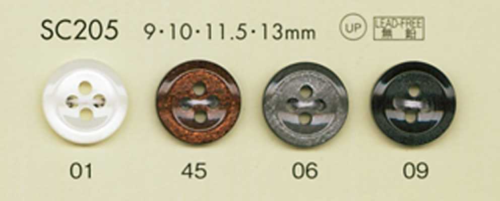 SC205 DAIYA BUTTONS Série HYPER DURABLE Resistente a impactos Botão de poliéster com aparência de madrepérola