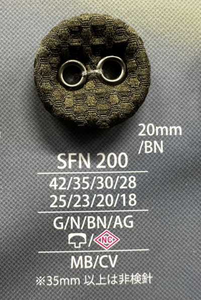 SFN200 Botão revestido com ilhó, tampa e haste fechada