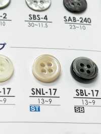 SNL17 Botão Incolor Com 4 Furos Frontais Feito De Casca Takase IRIS subfoto