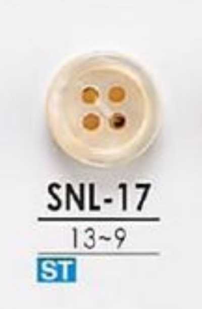 SNL17 Botão de 4 furos em concha Takase incolor