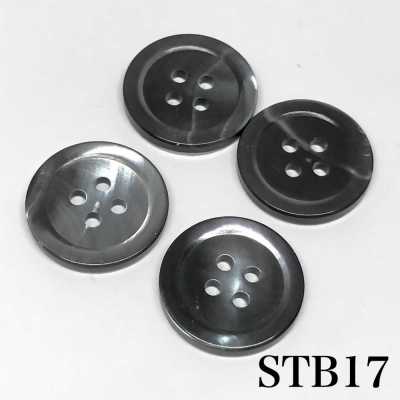 STB17 Botão de concha genuína-Fumê-