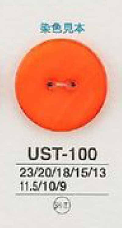 UST100 Botão de casca natural tingida de 2 furos