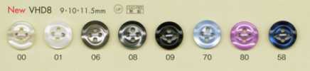 VHD8 DAIYA BUTTONS Série HYPER DURABLE resistente a impactos Botão de poliéster estilo concha