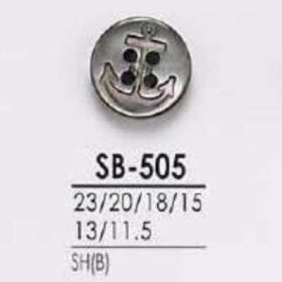 SB505 Botão de concha de madrepérola preta com 4 furos