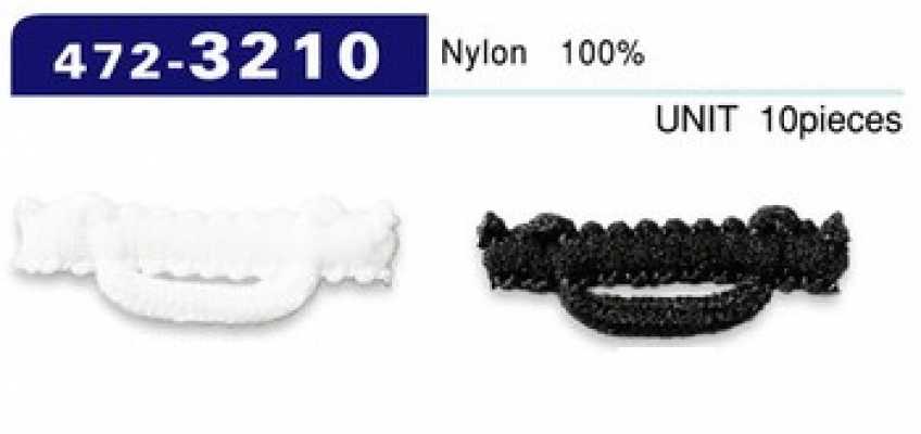 472-3210 Passador de botão em nylon felpudo tipo horizontal 26 mm (10 peças)