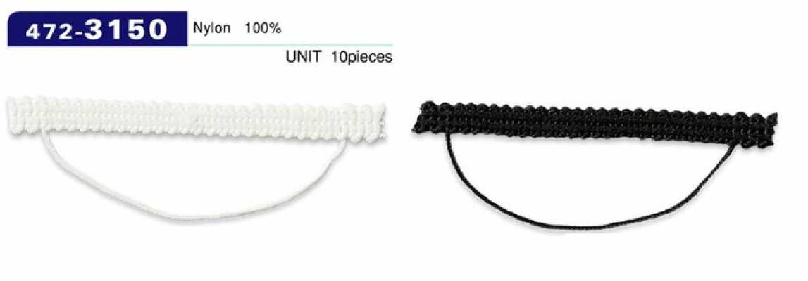 472-3150 Alça para botão, tipo cordão trançado, horizontal, 70 mm (10 peças)
