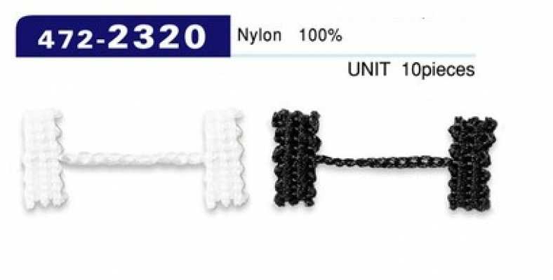 472-2320 Batente para forro de laço de botão, tipo cordão em corrente, comprimento total 33 mm (10 un.)