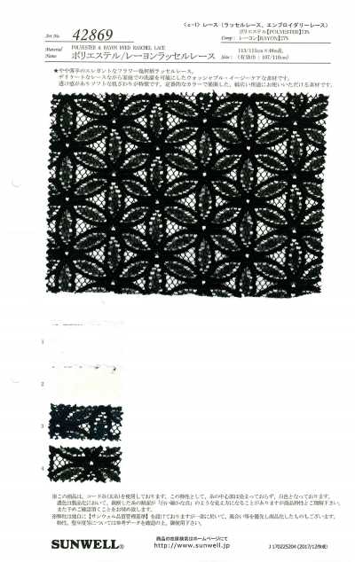 42869 Renda Raschel de Poliéster/Rayon