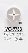 VC9738 Botão De Cristal Rosa Ondulado Para Tingimento
