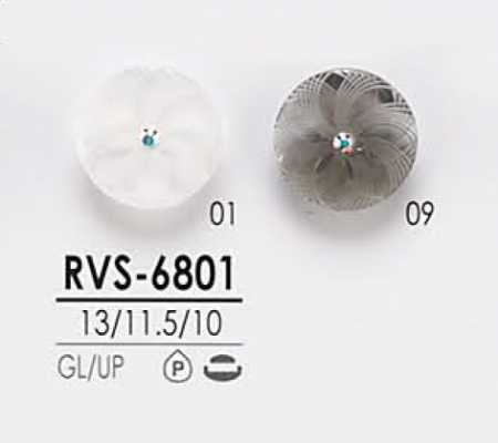 RVS6801 Botão de pedra de cristal estilo pin curl para tingimento