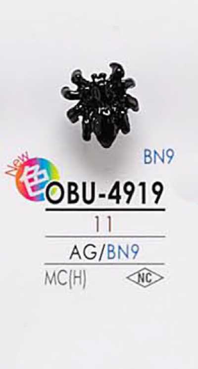 OBU4919 Botão de metal em forma de inseto