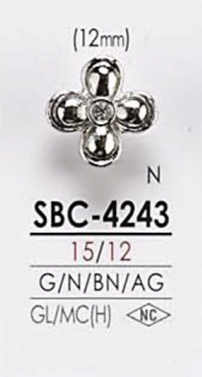SBC4243 Botão metálico com motivo floral