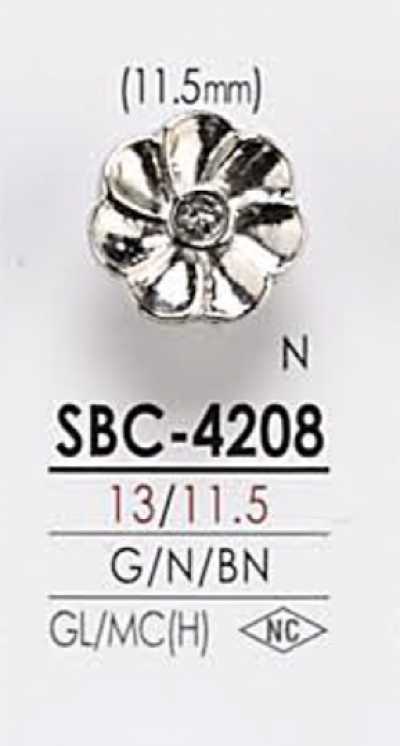 SBC4208 Botão de metal com motivo floral