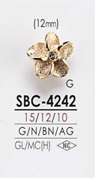 SBC4242 Botão metálico com motivo floral