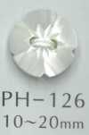 PH126 Botão de concha em formato de flor com 2 furos