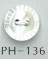 PH136 Botão de concha com 2 furos e entalhe