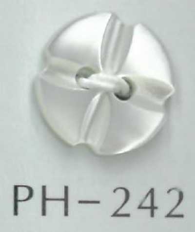 PH242 Botão de concha em formato de flor com 2 furos
