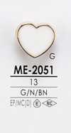 ME2051 Botão De Metal Em Forma De Coração Para Tingimento