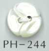 PH244 Botão em formato de flor de 2 furos de concha