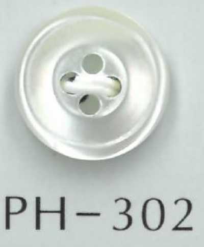 PH302 Botão de concha com rebordo de 4 furos