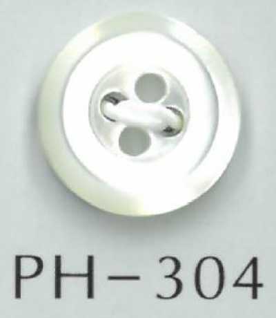PH304 Botão de casca de 4 furos com borda inclinada