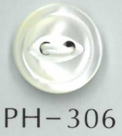 PH306 Botão de concha olho de gato com aro