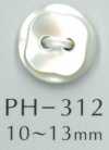 PH312 Botão de concha com corte diamante e dois furos