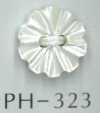 PH323 Botão de concha em forma de flor com 2 furos
