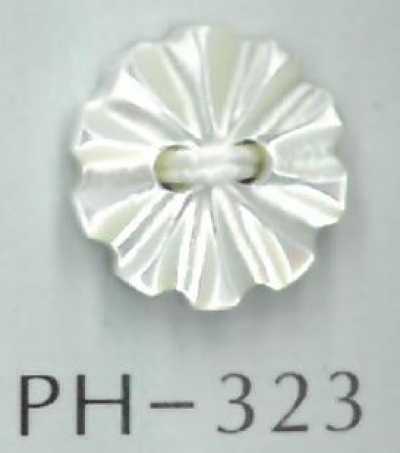 Botão de concha em forma de flor com 2 furos