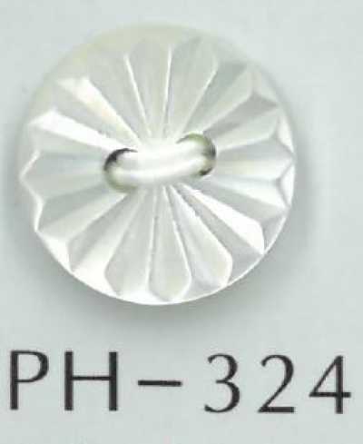 PH324 Botão de concha entalhada geométrica de 2 furos