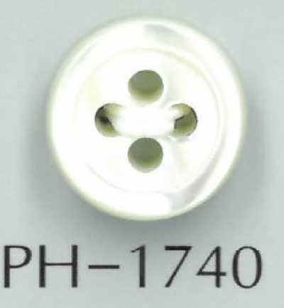PH1740 Botão de concha natural, tamanho 17, espessura 4 mm