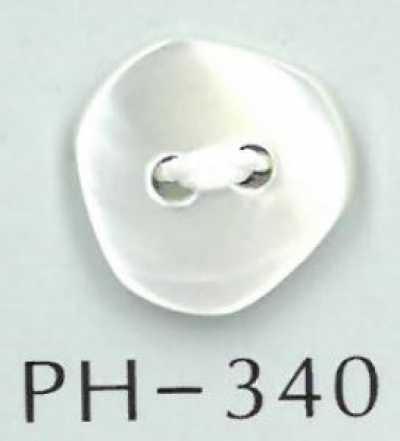 PH340 Botão de concha barroca de 2 furos