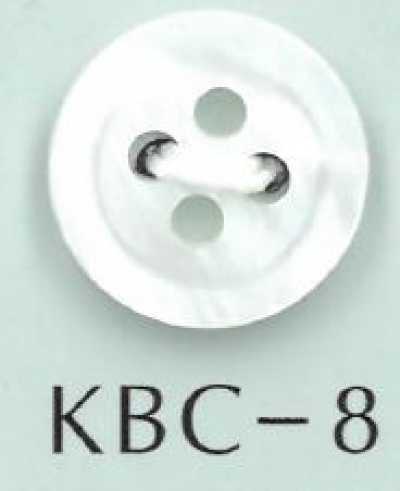 KBC-8 BIANCO Botão de concha 4 furos com rebaixo central