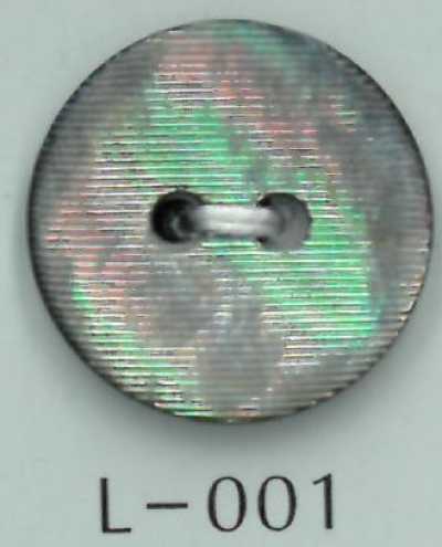L-001 Botão de concha natural de 2 furos, linha marcada