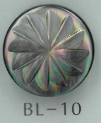 BL-10 Botão de concha com haste metálica e padrão floral