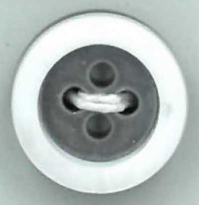 WB1740 Botão de concha de água doce com aro, tamanho 17, espessura de 4 mm