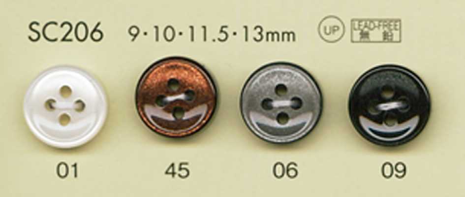 SC206 DAIYA BUTTONS Série HYPER DURABLE resistente a impactos Botões de poliéster estilo concha
