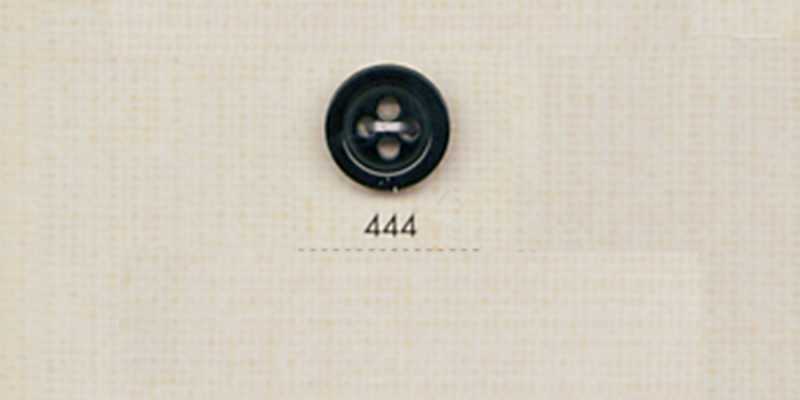 444 DAIYA BUTTONS Botão de poliéster estilo chifre de búfalo com quatro furos (preto)
