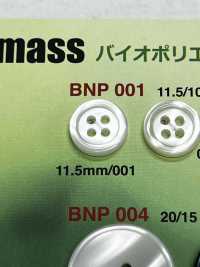 BNP-001 Botão Biopoliester 4 Furos IRIS subfoto