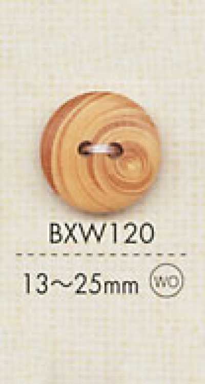 BXW120 Botão de madeira natural com 2 furos