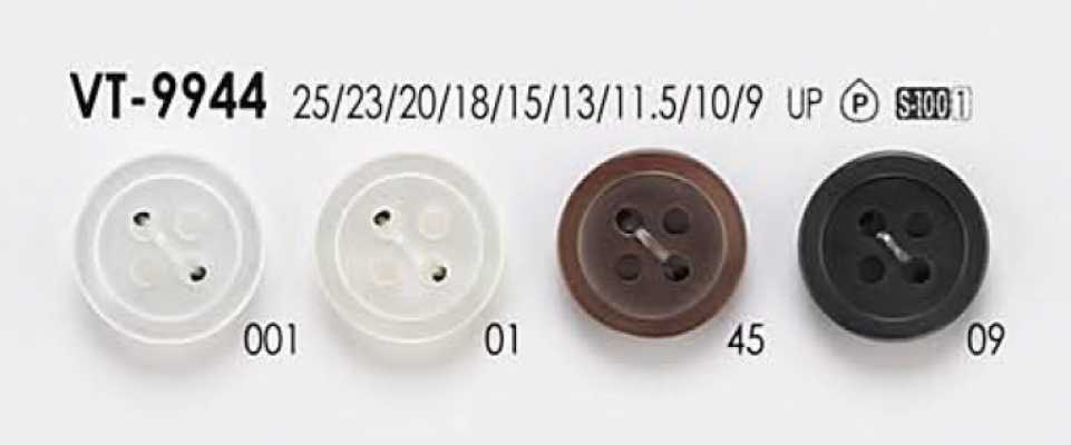 VT-9944 Botão simples de poliéster estilo concha de 4 furos